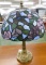 Modern Stained Glass Table Lamp - Hummingbird and Flowers - 18