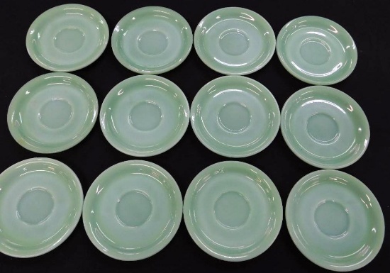 Fire King Jadeite Restaurant Ware - 12-6" Saucers - No Cups