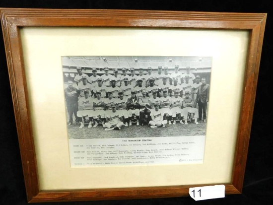 1971 Framed Washington Senators - Baseball - Ted Williams - 12.75" x 15.75"