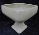 Vintage Floraline Pottery Footed Bowl - Green Glaze - 5.5