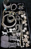 Tray Lot of Misc. Silverplate Costume Jewelry - Some Signed