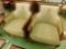 Pair Upholstered Pineapple Arm Chairs - Double Cane - Each 36