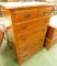 Maple 5 Drawer Highboy Tall Dresser - 47