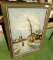 Framed Oil on Canvas - Signed Dorfman - Winter Farm Scene - 41