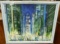 Framed Oil on Board - Signed N. Church - Modernistic Street Scene - 22