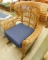 Sturdy Vintage Wicker Rocker with Modern Blue Cushion - #1 - 39.5