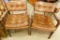 Pair of Faux Leather Fringed Arm Chairs - Each 32