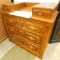 Victorian Walnut Marble Top 3 Drawer Dresser with Glove Boxes - 39