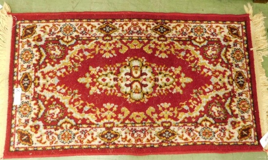 Small Entry Rug - Maroon-Beige-Green - 42" x 24"