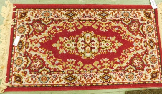 Small Entry Rug - Maroon-Beige-Green - 42" x 24"