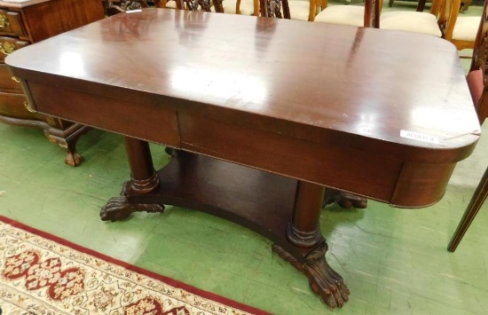 Biggs - Empire Mahogany Library Table with 2 Drawers - 30" x 52" x 30"