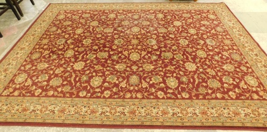 Large Area Rug - Maroon-Green-Beige-Black - 130" x 92"