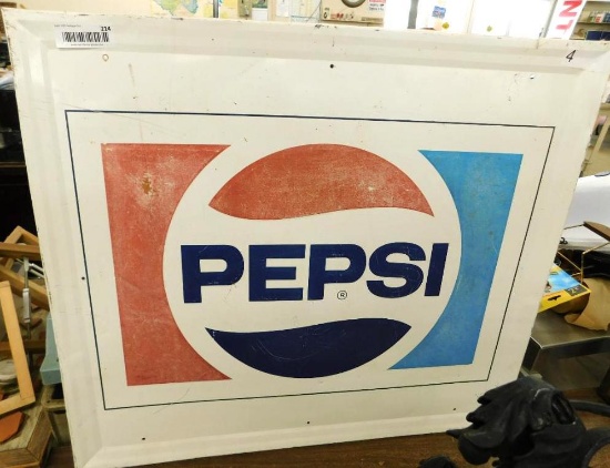 Metal Pepsi Sign - 1983 - 27" x 30"