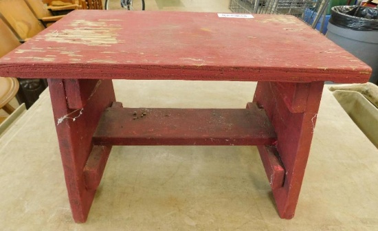 Red Stool - 11" x 17" x 10"