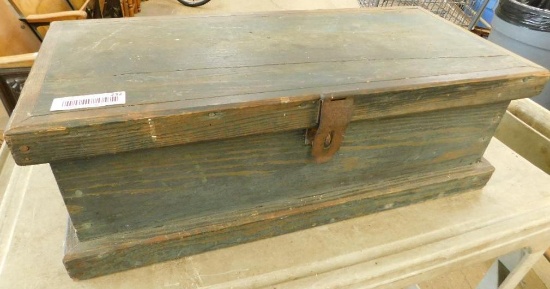 Green Painted Tool Box - 9" x 26" x 12"