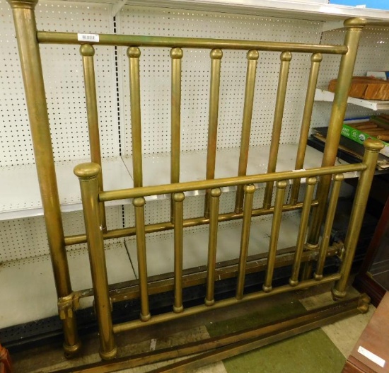 Full Size Brass Bed with Rails - 60" Tall