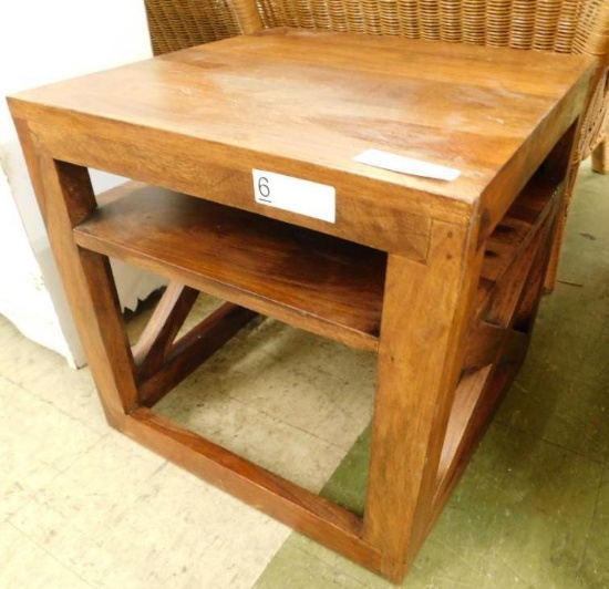 Teak Side Table - 18" x 17.5" x 18"