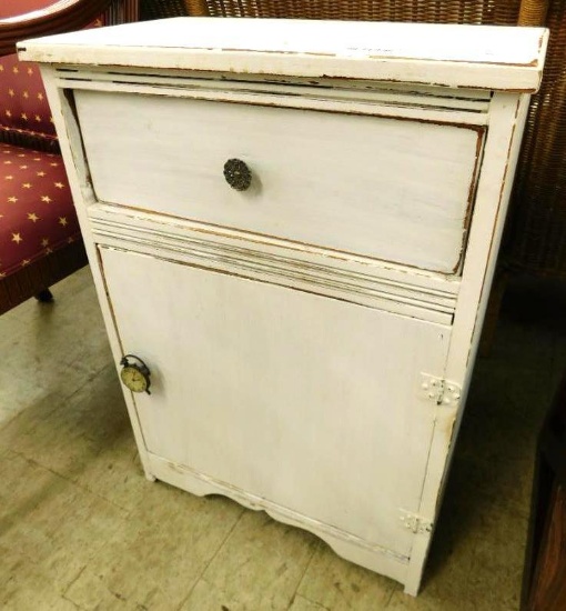 Painted 1 Drawer 1 Door Stand - 28" x 20" x 12"