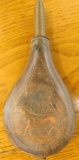 Leather Powder Horn - Dogs - 8.5