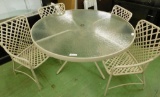 Brown and Jordan - 5 Piece Patio Set - Glass Top Table - 4 Chairs - Table 27.5
