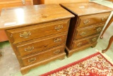 Pair of 3 Drawer Pine Nightstands - Each 26