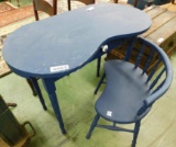 Kidney Shaped 1 Drawer Vanity and Chair - 30