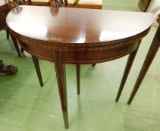 Demi Lune Inlaid Banded Game Table - 31