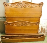 Oak Double Bed with Rails - 65