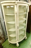Vintage Painted Bow Front China Cabinet - 61.5