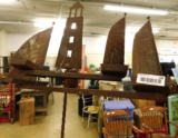 Metal Sail Boat and Lighthouse Whirligig - 67