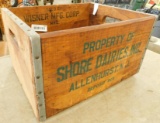 Vintage Shore Dairies Wood Box - 9.5