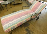Wrought Iron Outdoor Chaise Lounge with Cushions - 32