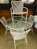 Brown and Jordan - 5 Piece Patio Set - Glass Top Table - 4 Chairs - Table 25.25