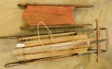 Pair of Vintage Snow Sleds - 1 All Wood3.5' x 36
