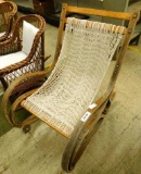 Vintage Bent Wood Rocker with Looped Seating - 36