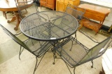 Wrought Iron Patio Set - Table - 4 Chairs - Table 29