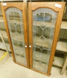Pair of Leaded Glass Doors - Each 49