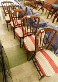 5 Dining Arm Chairs - Upholstered Seats - 36