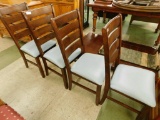 4 Brown Chairs with Blue Cushions - Crown Mark Inc. - Each - 40