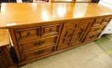Thomasville 9 Drawer Long Dresser with Mirror - 32