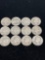Lot of 12 1964 and below Washington quarters 90% silver