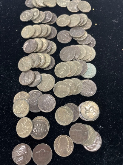 lot of 80 1959 Jefferson nickels
