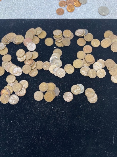 lot of 125 wheat pennies