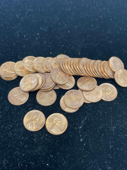 lot of 50 1964-D Lincoln pennies BU