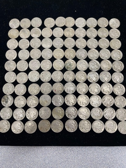 lot of 100 buffalo nickels various years