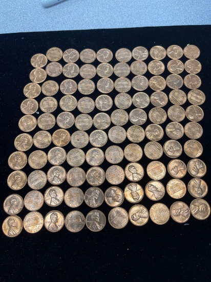 lot of 100 1960-D small date Lincoln pennies BU