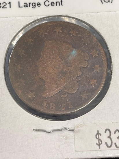 1821 matron head large cent