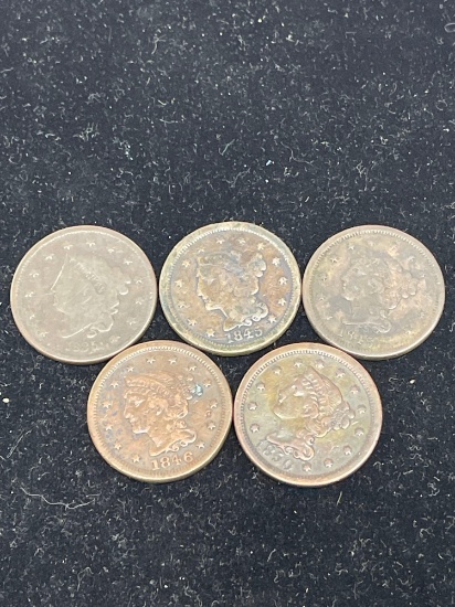 lot of five large cents