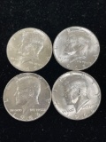four Kennedy half dollars two 1965 and 219 66,40% silver