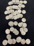 A lot of 70 Buffalo nickels worn off dates